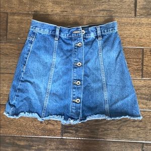 Button Up Denim Jean Skirt Forever 21